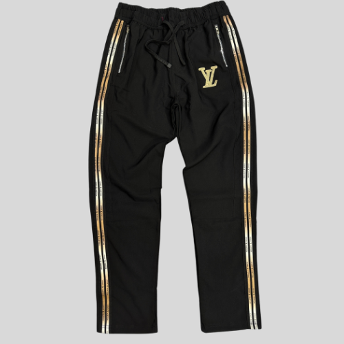 Jet Black Slim Fit Jogger Lowers for Men