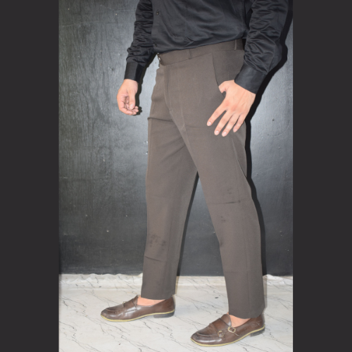 Soft Brown Tapered Trousers for Men